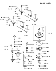 Kawasaki Fr600v-As06 Valve And Camshaft Diagram and Parts List for XT2-LX42KW (Carb-13WGA1CS210)(2015) Cub Cadet Lawn Tractor